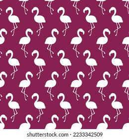 Mauve seamless pattern with flamingo