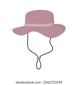 Mauve sun hat with chin strap