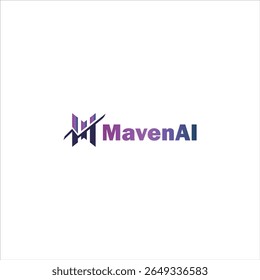 Logotipo AI Maven com gradiente preto e roxo