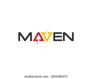 maven wordmark logo with letter A and V as Up Down arrow head