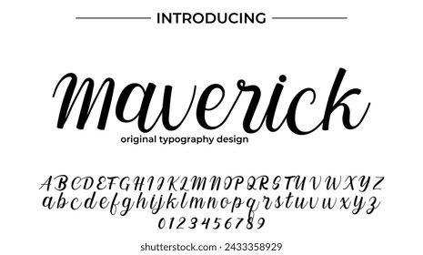 Maverick Font Stylish brush painted an uppercase vector letters, alphabet, typeface