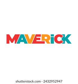 MAVERICK name lettering typhography text illustration vector