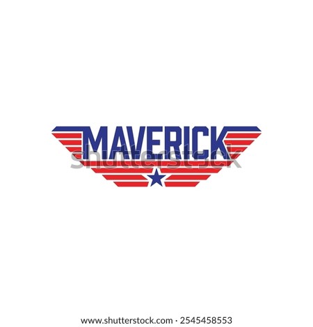 Maverick word mark logo for sticker, patch or emblem.
