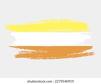 Maverique Flag painted with brush on white background. LGBT rights concept. Modern pride parades poster. Vector illustration