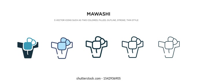 mawashi icon in different style vector illustration. two colored and black mawashi vector icons designed in filled, outline, line and stroke style can be used for web, mobile, ui