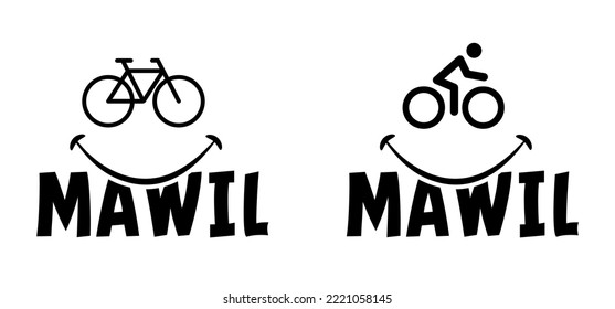 Mawil Is An American Abbreviation For Middle-aged Women In Lycra; Or Middle-aged Woman In Cycling Suits. Cartoon Cycling Symbol. World Bicycle Day. Sport Cyclist.