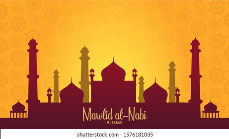 Mawlid Al - Nabi Background Vector