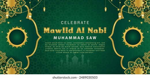 Mawlid Al Nabi Hintergrund. Vektorillustration