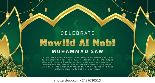 Mawlid Al Nabi background. vector illustration