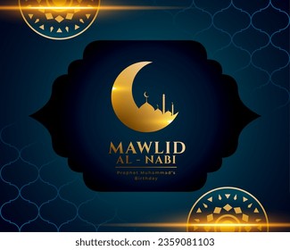 mawlid al nabi muslim festival card design vector