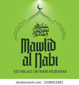 Mawlid al Nabi ou al Mawlid al Nabawi cumprimentando Eid Milad un Nabi Mubarak Tradução: (Aniversário do Profeta Muhammad)