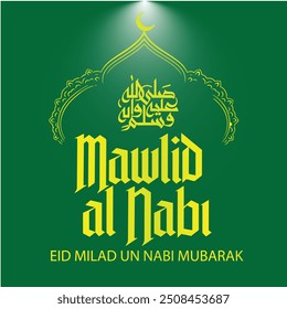 Mawlid al Nabi ou al Mawlid al Nabawi cumprimentando Eid Milad un Nabi Mubarak Tradução: (Aniversário do Profeta Muhammad)