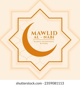 mawlid al nabi prophet birthday celebration card design vector