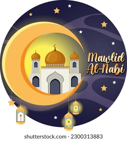 Mawlid al-Nabi Banner Design illustration