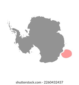 Mawson Sea on the world map. Vector illustration.