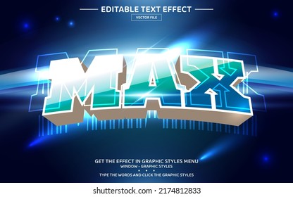 MAX 3D editable text effect template