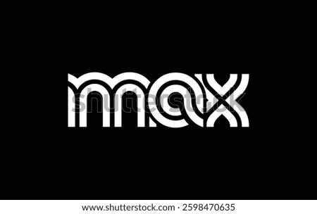 MAX Creative Unique Modern Letter Logo Design. Stylized logo featuring a unique letter design, presenting abstract minimalist aesthetics and modern appeal.