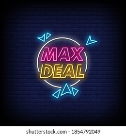 Max Deal Neon Signs Style Text Vector