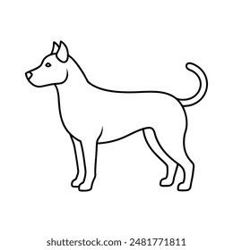 Max dog line art vector illustration icon