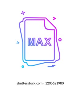 MAX file type icon design vector