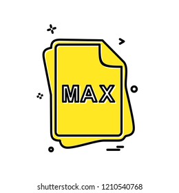 MAX file type icon design vector