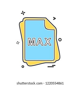 MAX file type icon design vector