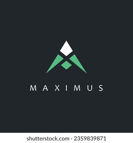 MAX letter arrow and triangle design concept vector icon for branding identity template