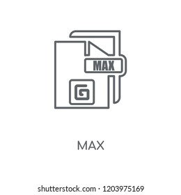 Max linear icon. Max concept stroke symbol design. Thin graphic elements vector illustration, outline pattern on a white background, eps 10.