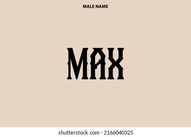 Max -Male Name Cursive Calligraphy Text 