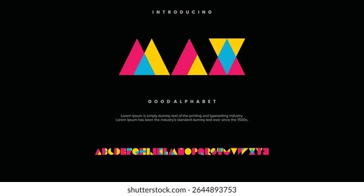 Fontes alfabéticas abstratas mínimas MAX Modern. Tecnologia de tipografia, eletrônico, filme, digital, música, futuro, logotipo fonte criativa. ilustração vetorial