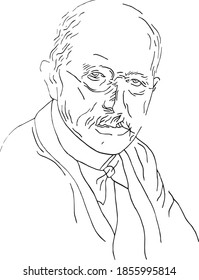 Max Planck Face Illustration Drawing