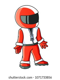 Max the Racer Confused. Vector Illustration