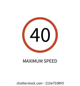 max speed road sign vector icon illustration sign