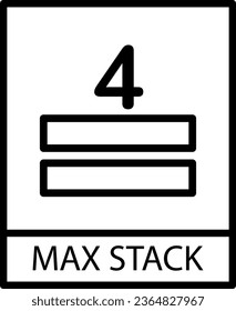 Max Stack with black frame isolated on white background. Max Stack Symbol. Label vector illustration