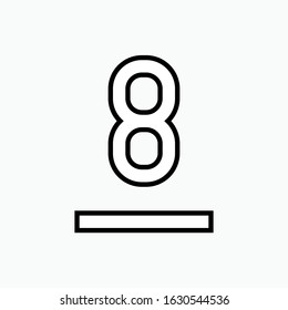 Max Stack Icon. 8 Stacks Symbol.