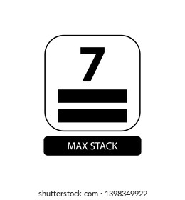 Max stack sign. Flat packaging symbol. Mail box icon isolated on white. Vector illustration