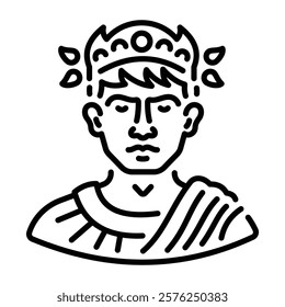 Maxentius portrait icon in linear style 