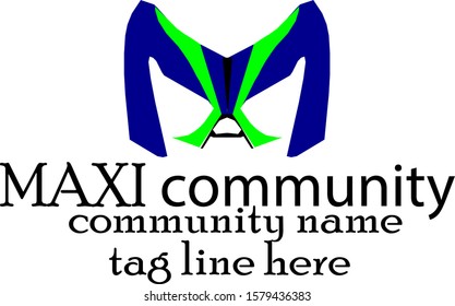 maxi community logo blue green black