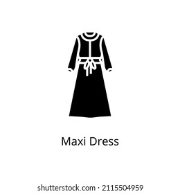 maxi dress icon in vector. Logotype