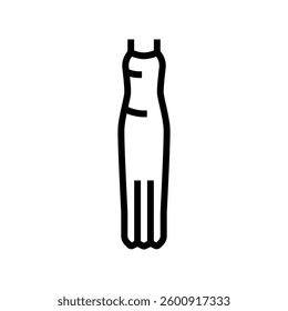 maxi dress stylish clothes line icon vector. maxi dress stylish clothes sign. isolated contour symbol black illustration