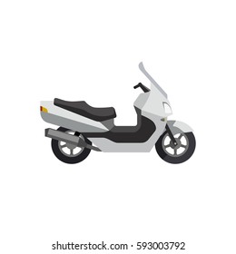Maxi Scooter in flat style. Vector illustrations of large motorcycle.