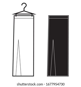icono de línea vectorial maxi falda, signo.