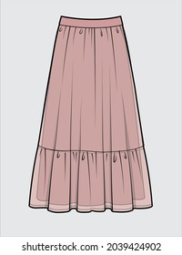 MAXI-SKIRT FÜR FRAUEN UND ZEHNTE