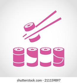 Maxi sushi Icon Isolated on White Background