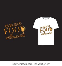 Diseño de camiseta relacionado con comida mexicana