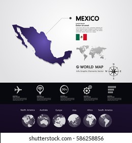 Maxico Map vector illustration
