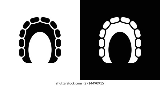 Diseño de silueta de Vector de iconos de maxilla. Ilustración de Diseño gráfico plano de Vector.