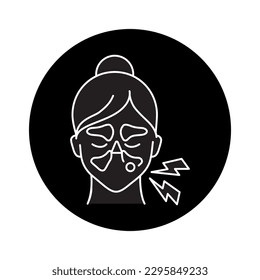 Maxillary sinus cyst color line icon. Human diseases. Pictogram for web page, mobile app, promo.