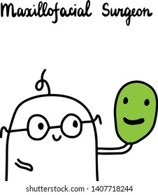Maxillofacial surgeon hand drawn vector illustration. Cartoon doctor minimalism
