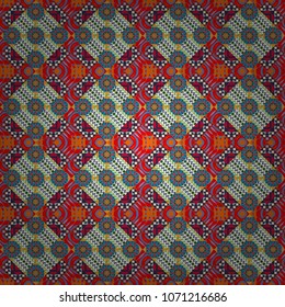 Maximal element tiles geometric seamless pattern in red, white and blue colors. Seamless background. Vector illustration.